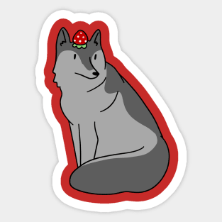 Strayberry Gray Wolf Sticker